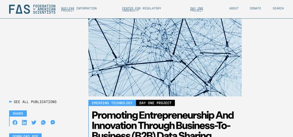 Promoting Entrepreneurship and Innovation Through B2B Data Sharing
